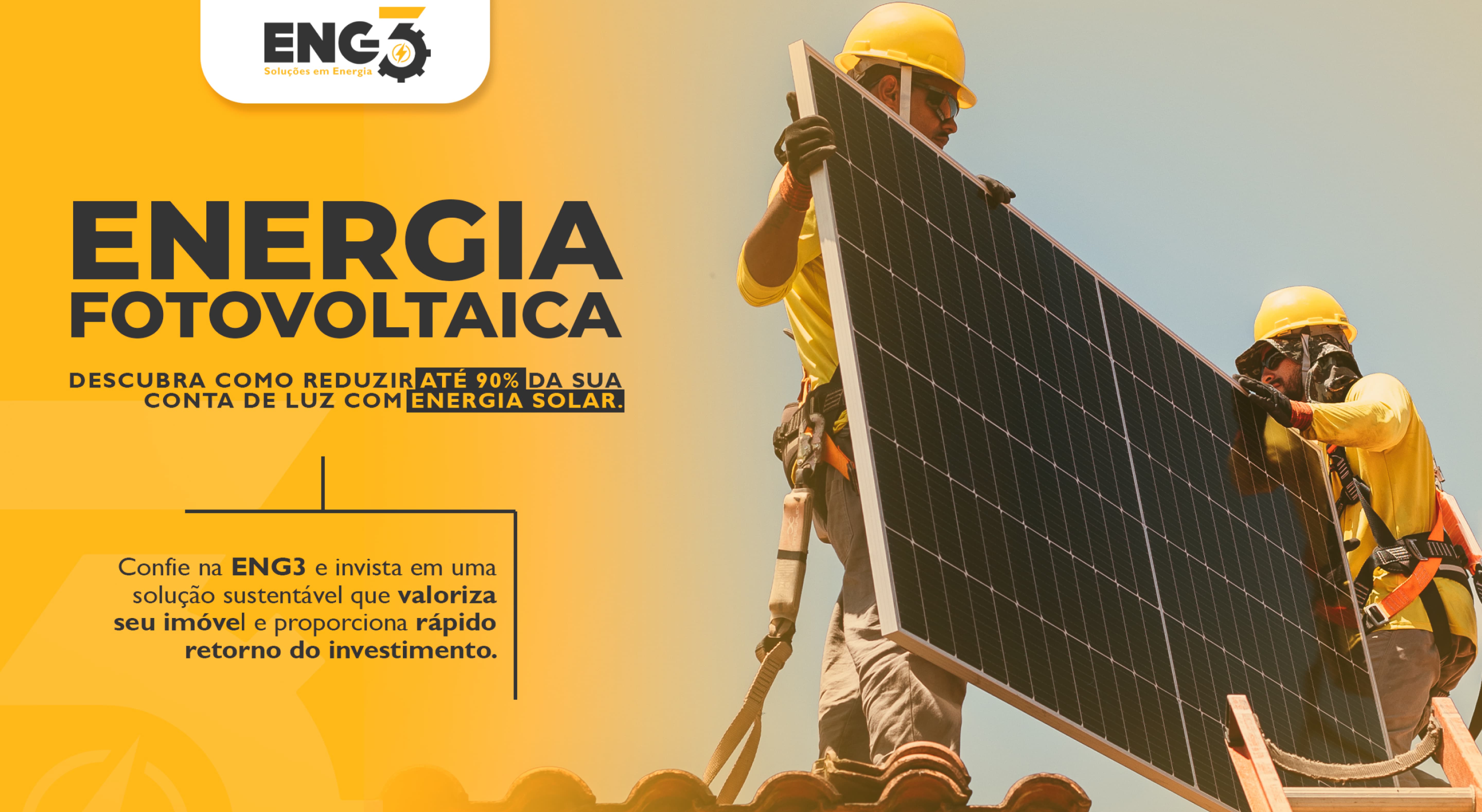 Energia fotovoltaica, economize até 90% na conta de luz